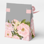 Blush Pink Peonies Grau Brautparty Geschenkschachtel (Rückseite)