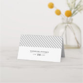 Blush Pink Peonies | Graue Streifen Hochzeit Platzkarte (Rückseite)