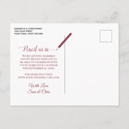 Blush Pink Peonies & Photo Wedding Save the Date Ankündigungspostkarte (Rückseite)