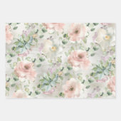 Blush Pink Peonies Succules & Eukalyptus Vines Geschenkpapier Set (Vorderseite 3)