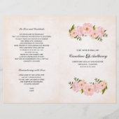 Blush Pink Peonies Watercolor Hochzeitsprogramme (Vorderseite)