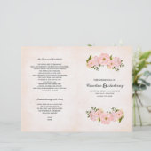 Blush Pink Peonies Watercolor Hochzeitsprogramme (Stehend Vorderseite)