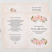 Blush Pink Peonies Watercolor Hochzeitsprogramme (Vorne/Hinten)