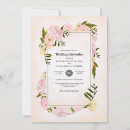 Blush Pink Peonies Watercolor Wedding Einladung