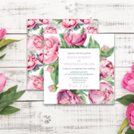 Blush Pink Peonies Watercolor Wedding Einladung