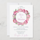 Blush Pink Peonies Watercolor Wedding Einladung (Vorderseite)