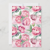 Blush Pink Peonies Watercolor Wedding Einladung (Rückseite)