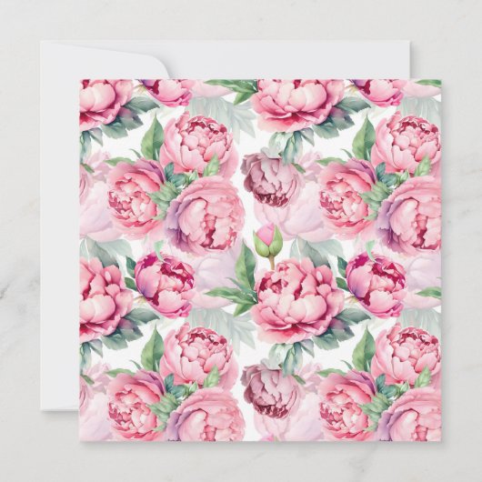 Blush Pink Peonies Watercolor Wedding Einladung (Rückseite)