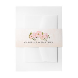 Blush Pink Peonies Watercolor Wedding Einladungsbanderole