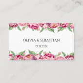 Blush Pink Peonies Watercolor Wedding Platzkarte (Rückseite)