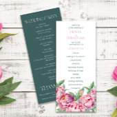Blush Pink Peonies Watercolor Wedding Programm