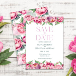 Blush Pink Peonies Watercolor Wedding Save The Date