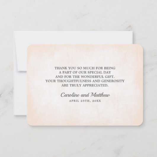Blush Pink Peonies Wedding Dankeschön Karten (Rückseite)