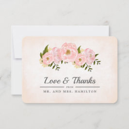 Blush Pink Peonies Wedding Dankeschön Karten