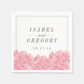Blush Pink Peonies Wedding Serviette (Vorderseite)