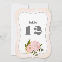 Blush Pink Peonies Wedding Tischnummer Cards
