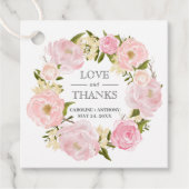 Blush Pink Peonies Wedding Vielen Dank Geschenkanhänger (Vorderseite)