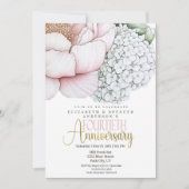 Blush Pink Peony 40th Wedding Anniversary Einladung (Vorderseite)