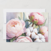 Blush Pink Peony and Cotton Wedding Save The Date (Rückseite)
