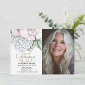 Blush Pink Peony Celebration Of Life Invitation Einladung (Stehend Vorderseite)