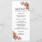 Blush Pink Peony Coral Elegant Dinner Wedding  Menükarte (Vorderseite)