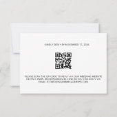 Blush Pink Peony Coral Red QR Code Wedding  RSVP Karte (Rückseite)