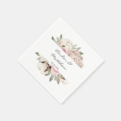 Blush Pink Peony Cotton Wedding Serviette (Ecke)