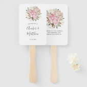 Blush Pink Peony Cream Cotton Wedding Fächer (Vorne und Hinten)