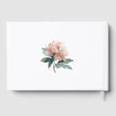 Blush Pink Peony Elegant Floral Wedding Gästebuch (Rückseite)
