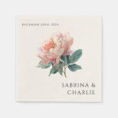 Blush Pink Peony Elegant Floral Wedding Serviette (Vorderseite)