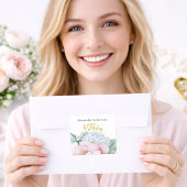 Blush Pink Peony Floral 18th Birthday  Quadratischer Aufkleber