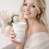 Blush Pink Peony Floral 21st Birthday  Pappbecher