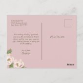 Blush Pink Peony Floral Brautparty Danke Postkarte (Rückseite)