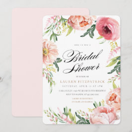 Blush Pink Peony Floral Brautparty Einladung