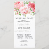 Blush Pink Peony Floral DIY Hochzeit Programm (Rückseite)