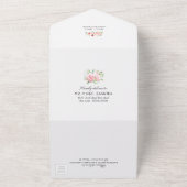 Blush Pink Peony Floral Geometric Wedding All In One Einladung (Außenbereich)