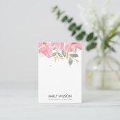 BLUSH PINK PEONY FLORAL WATERCOLOR EARRING DISPLAY VISITENKARTE (Stehend Vorderseite)
