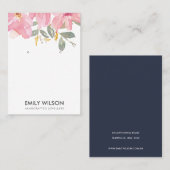 BLUSH PINK PEONY FLORAL WATERCOLOR EARRING DISPLAY VISITENKARTE (Vorne/Hinten)