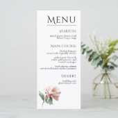 Blush Pink Peony Flower Elegant Dinner Wedding  Menükarte (Stehend Vorderseite)