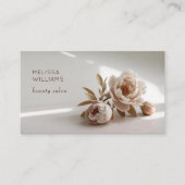 Blush Pink Peony Flower Photo Visitenkarte (Vorderseite)