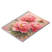 Blush Pink Peony Garden Floral Notizblock (Linke Seite)
