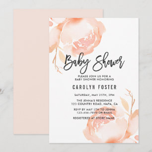 Blush Pink Peony Girl Kinderdusche Einladung