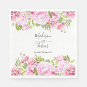 Blush Pink Peony Greenery Bloral Wedding Serviette (Vorderseite)