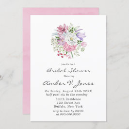 Blush Pink Peony Lavender Tulip Brautparty Einladung