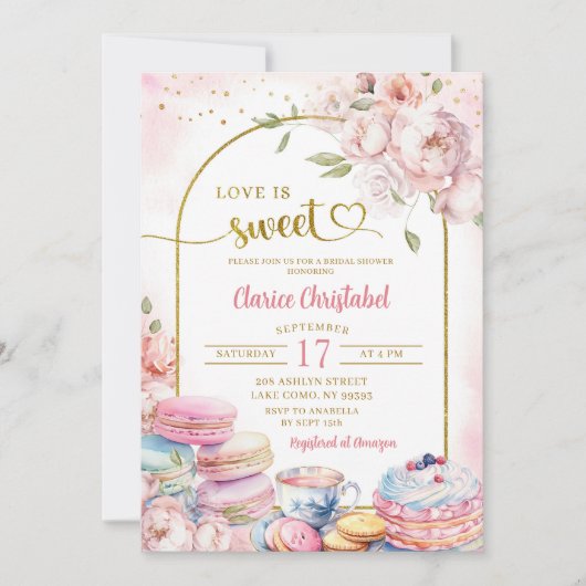 Blush Pink Peony Liebe ist Sweet Brautparty Einladung (Vorderseite)