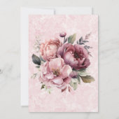 Blush Pink Peony Marble Bridesmaids Luncheon Einladung (Rückseite)