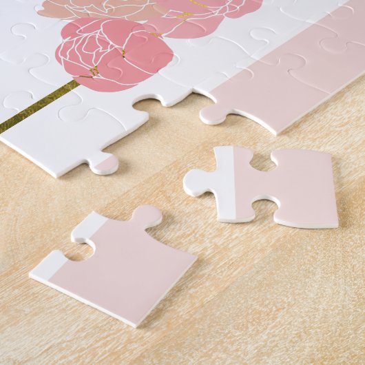 Blush Pink Peony | Personalisiert sei mein Blumenm Puzzle (Seite)