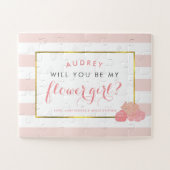 Blush Pink Peony | Personalisiert sei mein Blumenm Puzzle (Horizontal)
