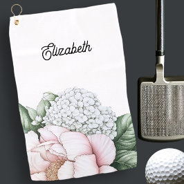 Blush Pink Peony Personalized Golfhandtuch