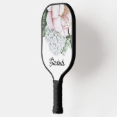 Blush Pink Peony Personalized Pickleball Schläger (Links)